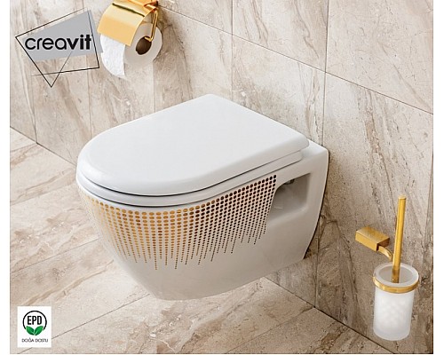 Унитаз биде Creavit Terra TP325-00CB00E-NA00 подвесной Белый с декором без сиденья