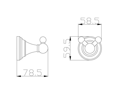 Двойной крючок Rav Slezak Morava MKA0102 Хром