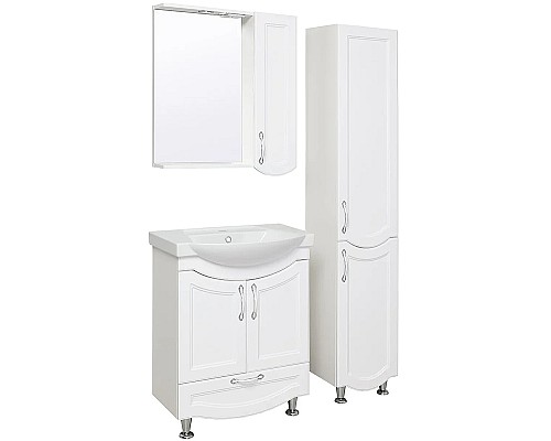 Зеркало со шкафом Runo Неаполь 65 R 00-00001030 с подсветкой Белое