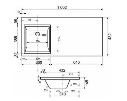 Тумба с раковиной Эстет Dallas Luxe 100 L ФР-00002315 Белая
