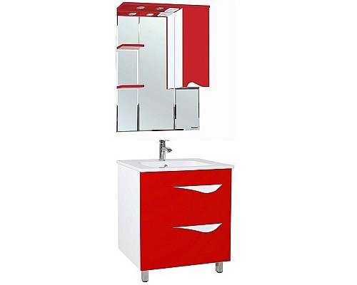 Зеркало со шкафом Bellezza Эйфория 80 R 4619113001031 с подсветкой Красное