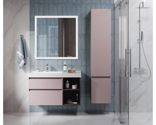 Тумба под раковину Kerama Marazzi CUBO левая подвесная с ящиками 90, Мальва матовая