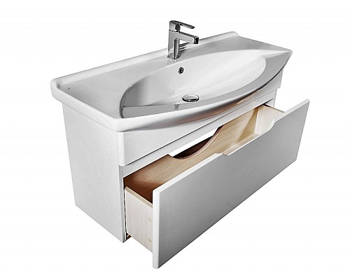 Тумба под раковину Dreja Laguna 85 99.0103 подвесная Белый глянец