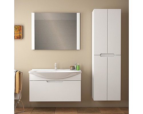 Тумба под раковину Dreja Laguna 85 99.0103 подвесная Белый глянец