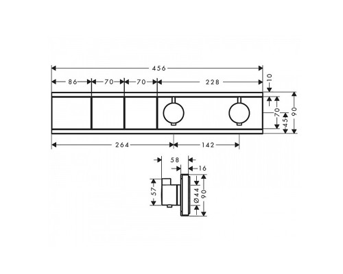 Термостат для душа Hansgrohe RainSelect золото 15380990