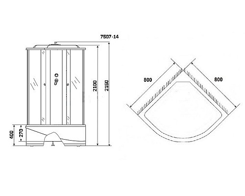 Душевая кабина Niagara Eco NG-7507-14 80x80