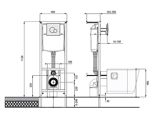 Комплект унитаза с инсталляцией Santek Нео Пэк 1WH501572 с сиденьем Микролифт и клавишей смыва