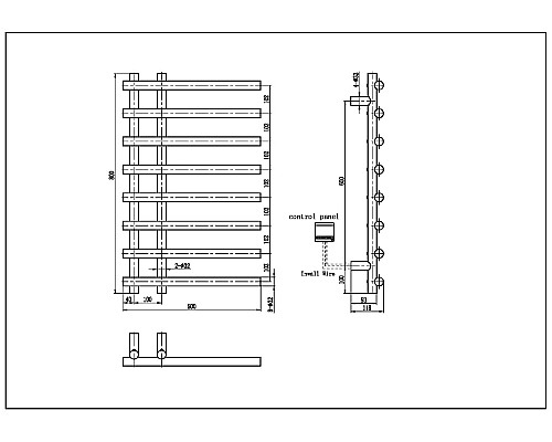 Полотенцесушитель электрический круглый сухой SHINE GUN METAL