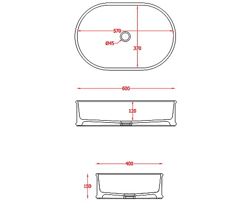 Раковина-чаша Artceram Atelier 60 ATL002 17 00 Черная матовая