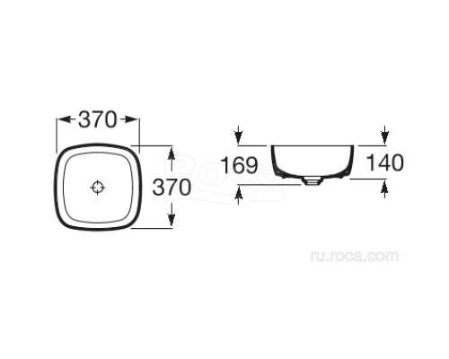 Раковина Roca Inspira Soft 37х37 327502000