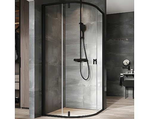 Душевой уголок Ravak Nexty NSKK3-80 80x80 3O644300Z1 профиль Черный стекло Transparent