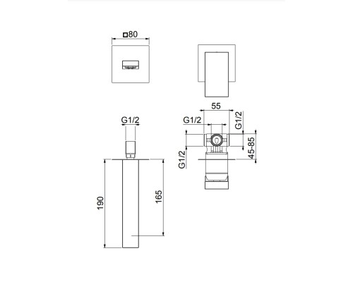 Смеситель для раковины Fiore Kube 100CR7597 Хром