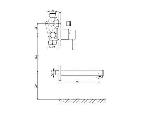 Смеситель для ванны GPD Quadro MAB90 Хром