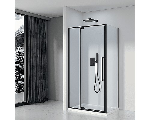 Душевой уголок Black&White Stellar Wind S818 BC 100x80 8181000 Черный матовый