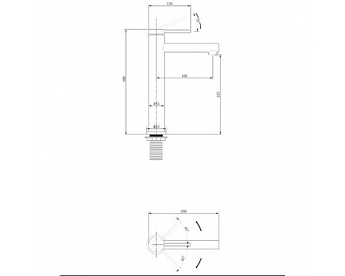 Смеситель ABBER Emotion AF8811 для накладной раковины, хром