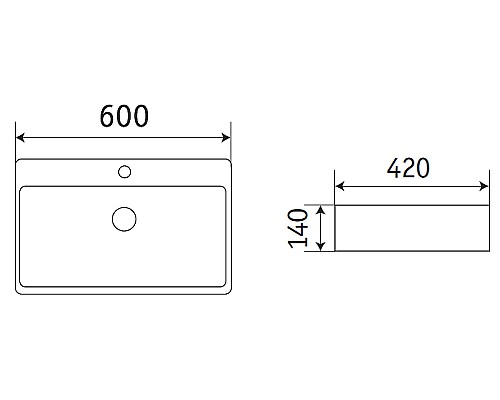 Раковина CeramaLux 60 8145MB Черная матовая