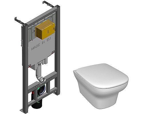 Комплект унитаза с инсталляцией Jacob Delafon Vox E21772RU-00 с сиденьем Микролифт без клавиши смыва