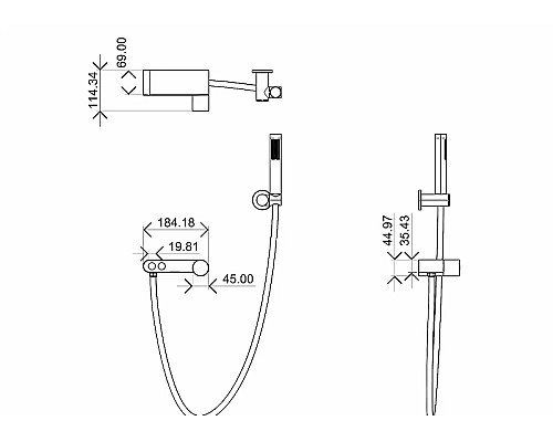 Смеситель для душа Boheme Stick 123-CRCR.2 Хром