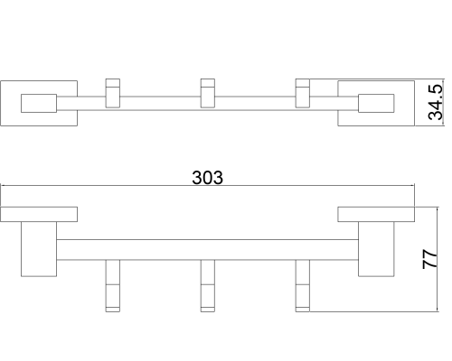Вешалка для полотенец Belz B903 B90315-3 Черная матовая