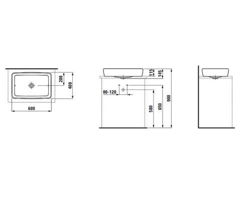 Раковина-чаша Laufen Pro S 60 8.1695.2.000.112.1 Белая