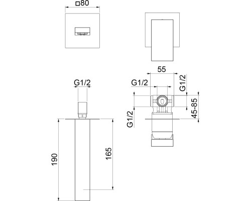 Смеситель для раковины Webert Pegaso PE830606560, черный