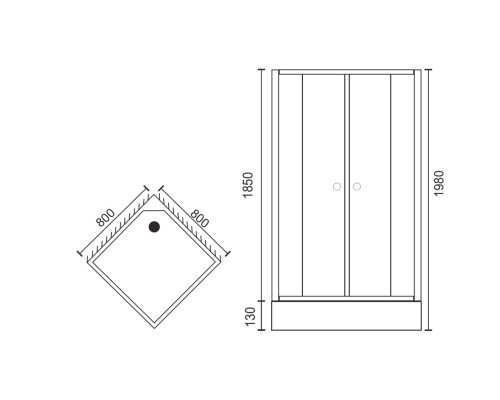 Душевой уголок Royal Bath HP 90х90 RB90HP-C-CH с поддоном профиль Хром стекло матовое
