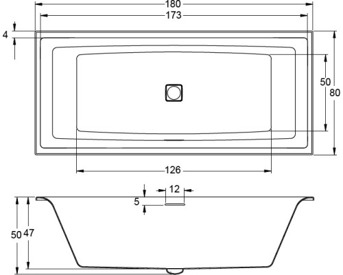 Акриловая ванна Riho Still Square 180х80 LED R
