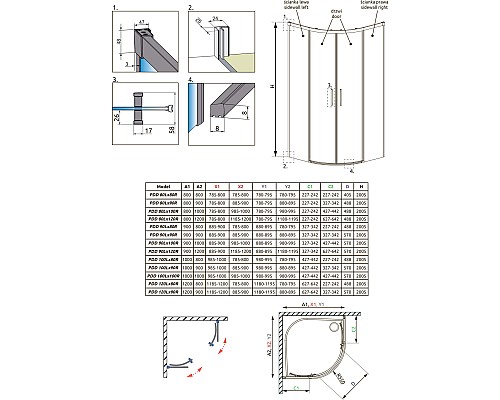 Душевые стенки Idea PDD 1000Rx1000Lx2005 хром/прозрачное 387142-01-01
