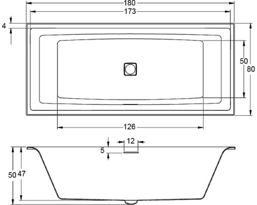Акриловая ванна Riho Still Square 180х80 LED R