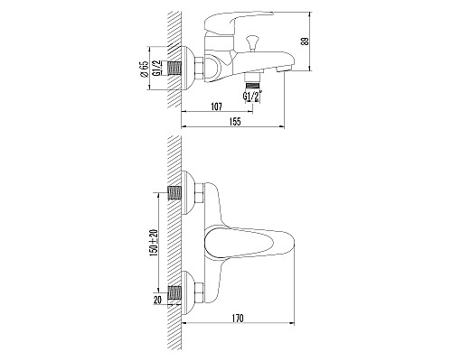 Смеситель Lemark Pramen LM3302C для ванны