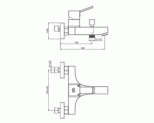 Смеситель для ванны GPD Tulilo MBB135 Хром