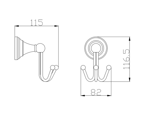 Тройной крючок Rav Slezak Morava MKA0105 Хром