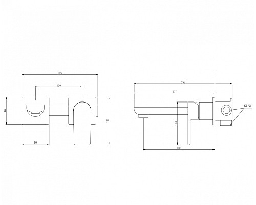Смеситель ABBER Weiss Insel AF8082 для раковины скрытого монтажа, хром