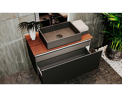 Тумба под раковину Jorno Strong 100 Str.01.100/P/A подвесная Антрацит