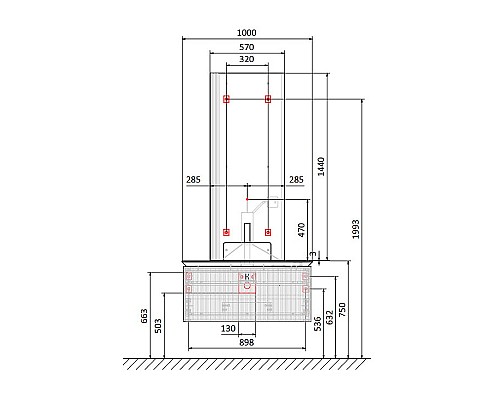 Тумба под раковину Jorno Strong 100 Str.01.100/P/A подвесная Антрацит