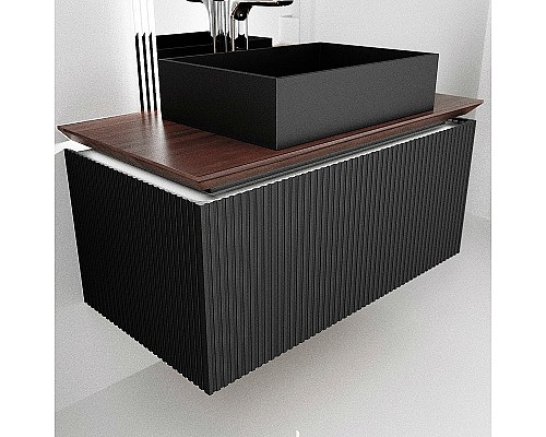 Тумба под раковину Jorno Strong 100 Str.01.100/P/A подвесная Антрацит