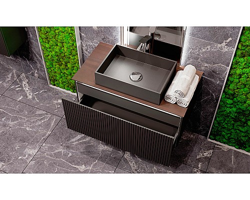 Тумба под раковину Jorno Strong 100 Str.01.100/P/A подвесная Антрацит