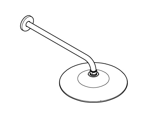 Верхний душ Grohe и Душевой кронштейн Grohe 26458000 380 мм