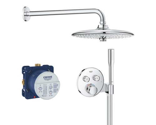 Верхний душ Grohe и Душевой кронштейн Grohe 26458000 380 мм