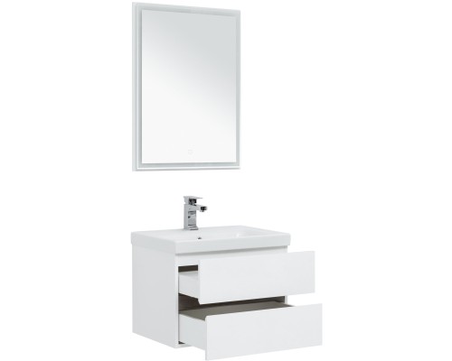 Мебель для ванной Aquanet Беркли 60 белый/дуб рошелье (зеркало белое)