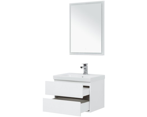Мебель для ванной Aquanet Беркли 60 белый/дуб рошелье (зеркало белое)
