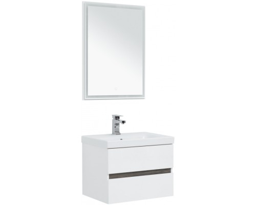 Мебель для ванной Aquanet Беркли 60 белый/дуб рошелье (зеркало белое)