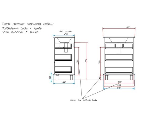Тумба с раковиной Эстет Bali Classic 65 ФР-00002142 Белая