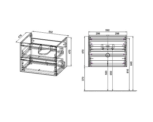 Тумба под раковину Vincea Luka 60 VMC-2L600NO подвесная N.Oak