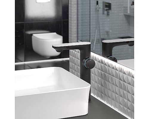 Смеситель для раковины Berges Morans 076004 с термостатом Черный матовый