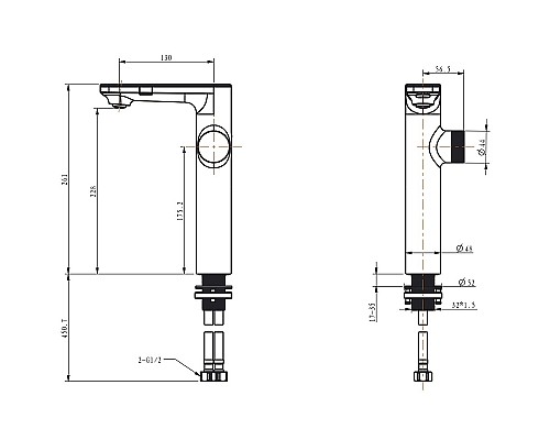 Смеситель для раковины Berges Morans 076004 с термостатом Черный матовый