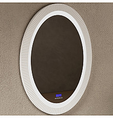 Зеркало Abber Stein 60 AS6601 с подсветкой Белое с сенсорным выключателем с часами
