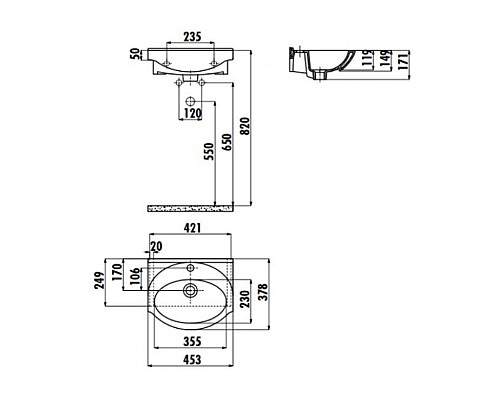 Раковина Creavit Etol 45 ET045-00CB00E-0000 Белая