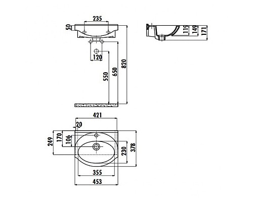 Раковина Creavit Etol 45 ET045-00CB00E-0000 Белая