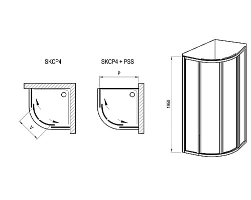 Душевой уголок Ravak Supernova SKCP4-80 80x80 3114O10211 Белый витраж пластик Pearl